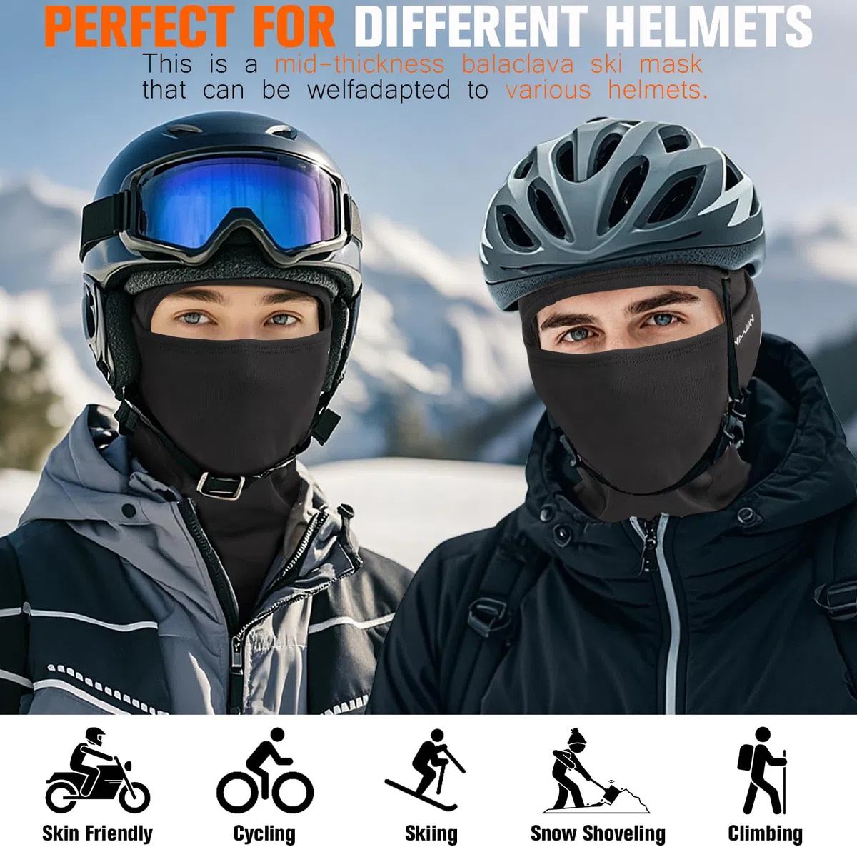 YANIKY Pasamontañas resistente al viento cálida máscara de esquí para bicicleta pasamontañas de invierno para hombre y mujer, máscara facial transpirable para ciclismo, esquí, motocicleta, deportes al