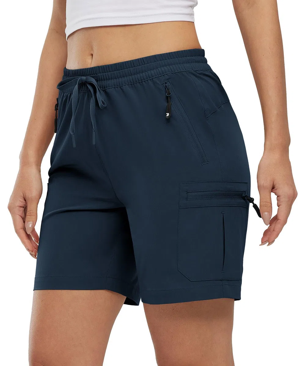 YSENTO Pantalones cortos de senderismo para mujer, pantalones cargo ligeros, pantalones de trabajo, de secado rápido, transpirables, para exteriores
