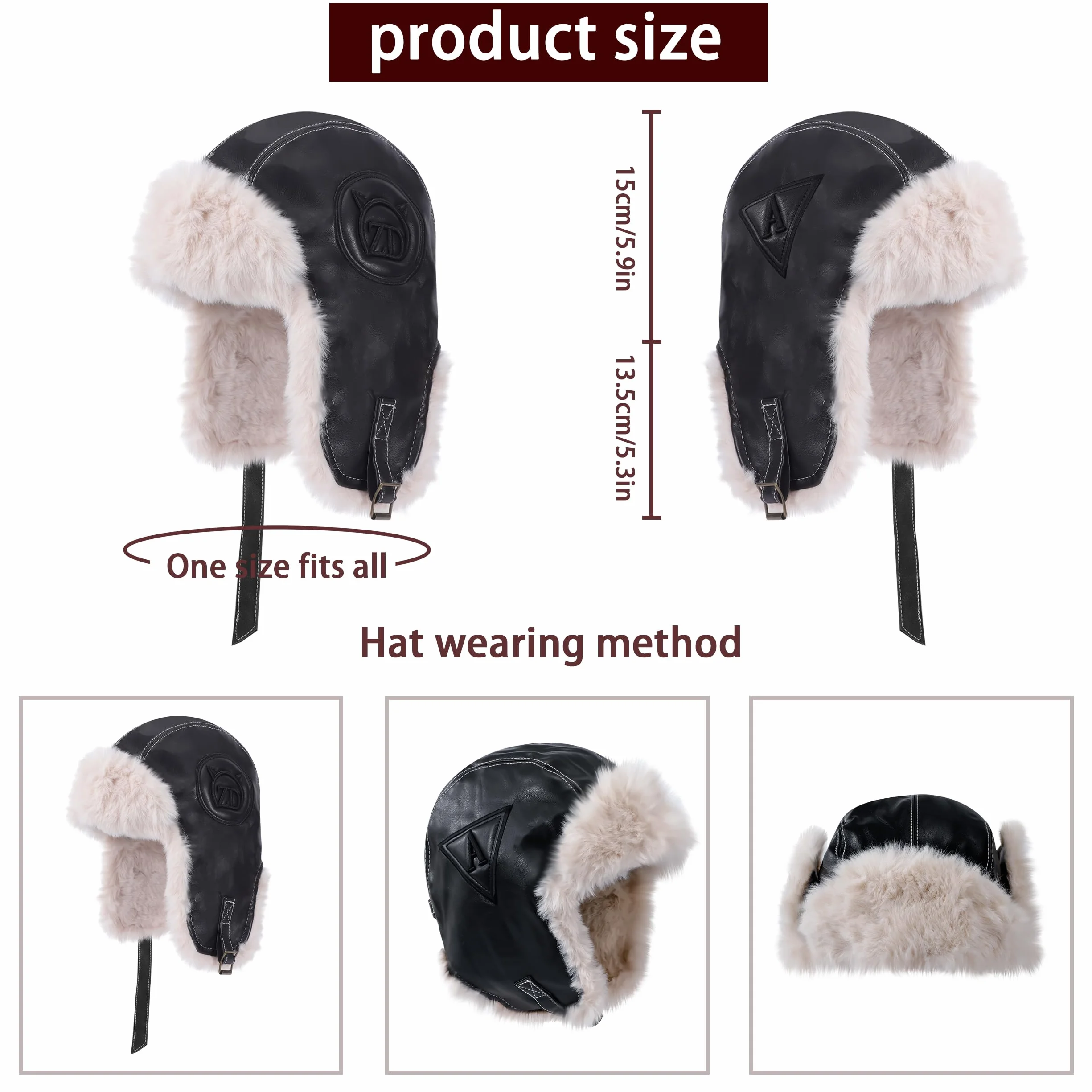 Sombrero de Cazador con Orejeras, Gorra de Piloto, Gorro Cálido, Sombrero de Soldado, Prueba de Frío, Gorro de Esquí de Invierno, Solapa para Las Orejass