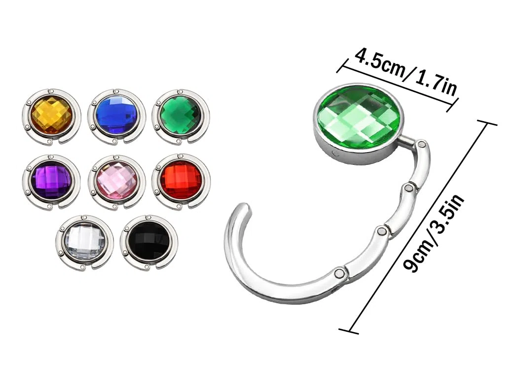 8 Piezas Portátil Gancho para Bolso, Ganchos para Bolsos de Escritorio, Ganchos para Bolsos Plegables, Ganchos para Monederos Plegables, para Restaurantes, Oficinas–Regalo Damas