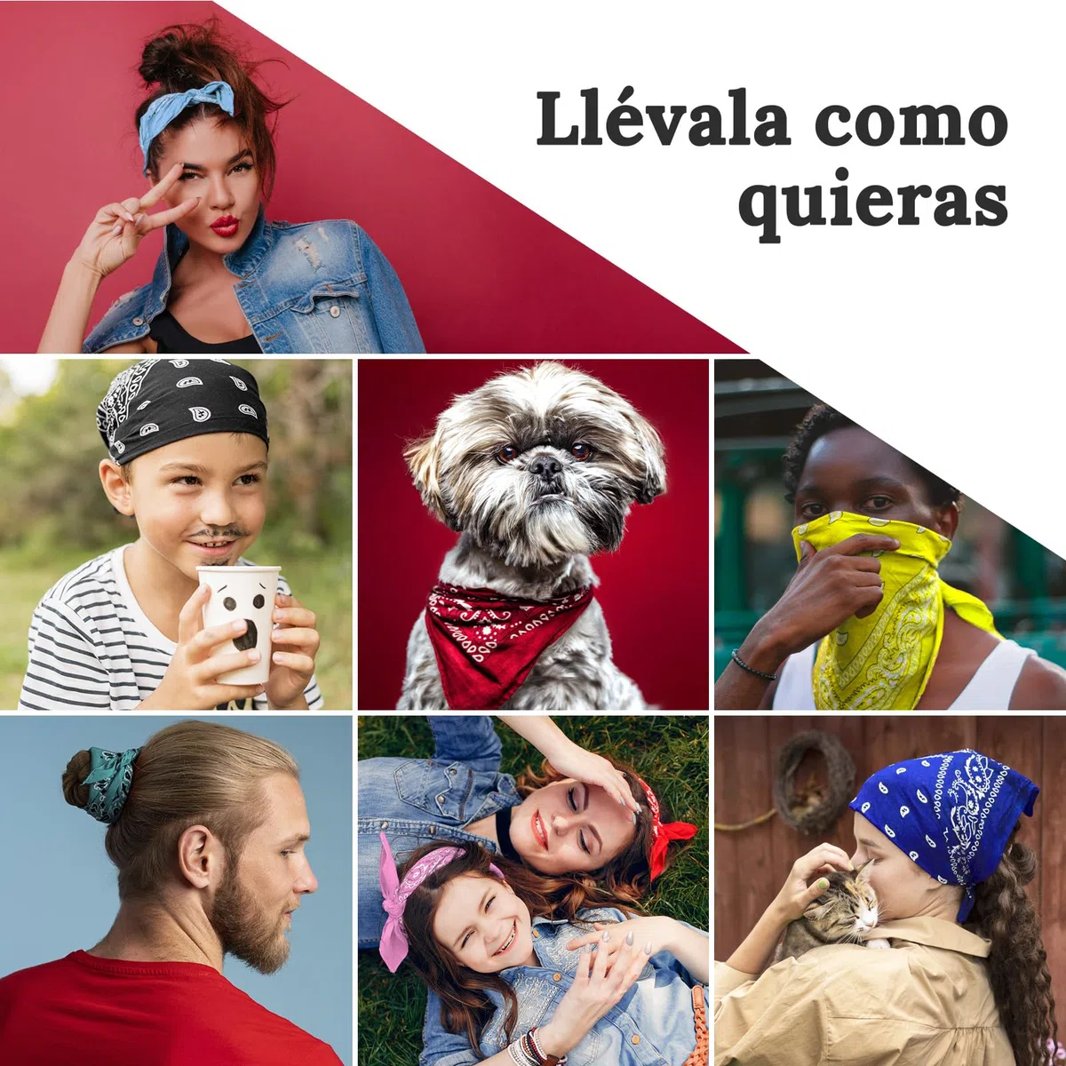 ZENO Bandana – 100% Algodón & Fibra Natural – Pañuelo Cabeza Hombre y Mujer Sin Poliéster – Suave, Resistente & Lavable – Bandana Hombre y Mujer – Unisex & Niños - 10 Pack