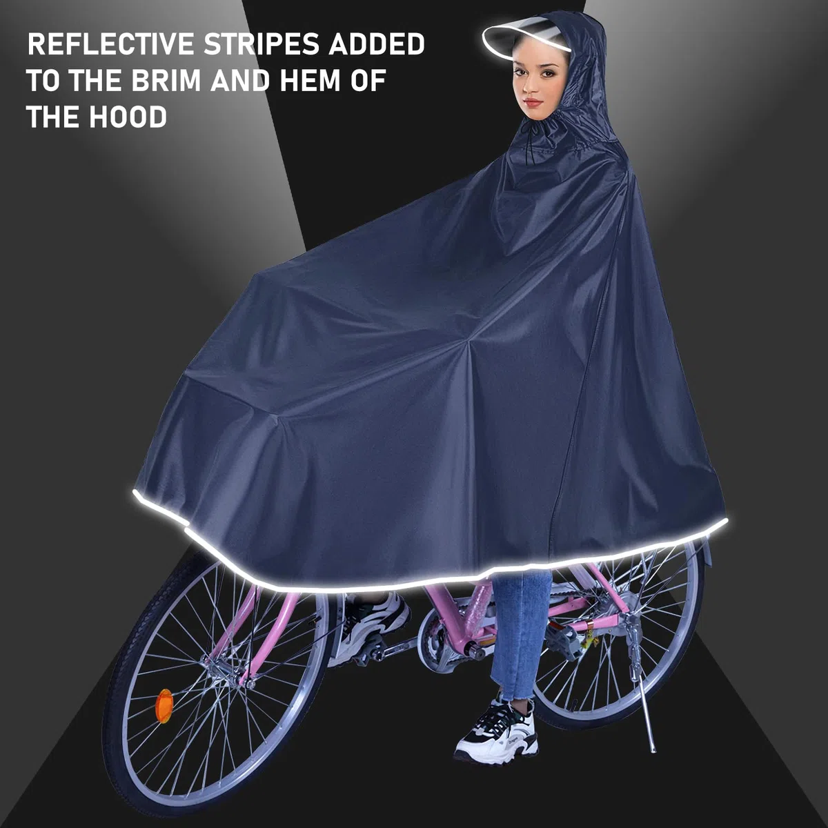 Nizirioo Poncho de lluvia impermeable Ciclismo Poncho de lluvia con capucha, compacto capa de lluvia para hombre y mujer, portátil ligero para bicicletas y bicicletas de montaña