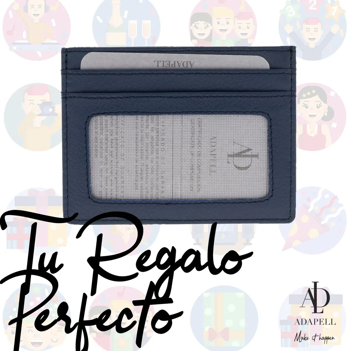 Tarjetero - Tarjetero Cuero - Tarjetero pequeño – Tarjetero Piel auténtica - Tarjetero Unisex - Capacidad hasta 8 Tarjetas
