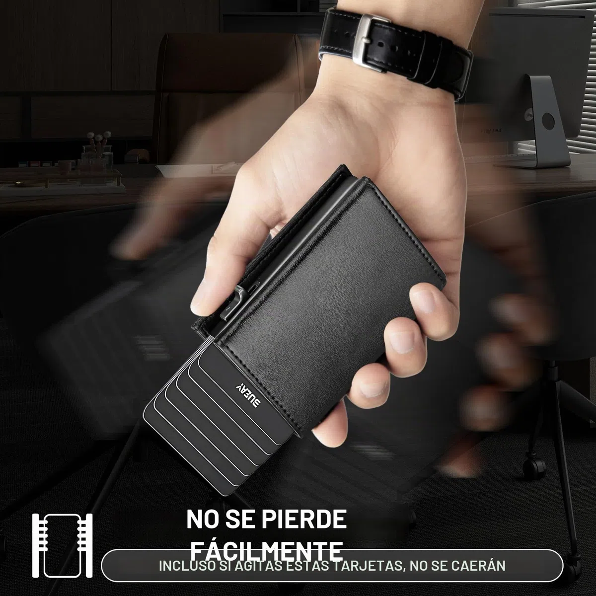 Carteras para Hombre,Cartera Tarjetero Hombre con Bloqueo RFID,Tarjeteros para Tarjetas de Credito,Tarjetero Cartera Hombre con Monedero,Compartimento para Billetes y Monedas y ID Ventana