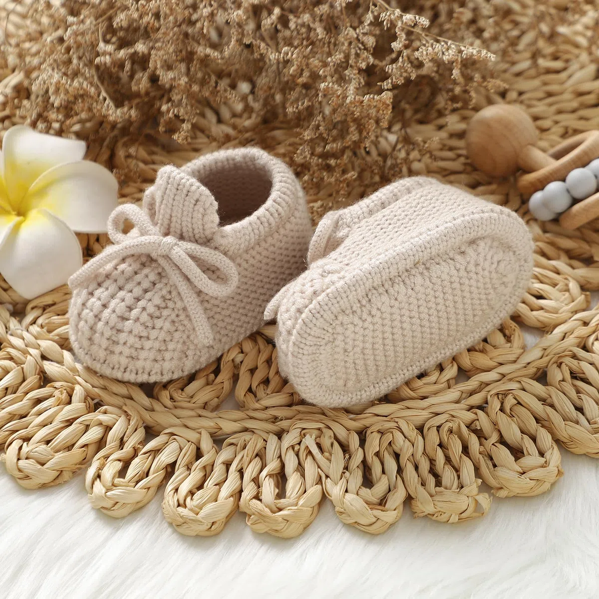 Botines de bebé recién nacido para recién nacido, acogedores, de punto, suaves, para niños y niñas