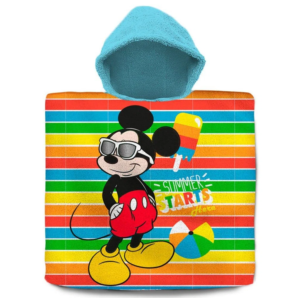 Kids Euroswan- Poncho de Algodon 60X120cm Mickey, Multicolor (MK-236P)