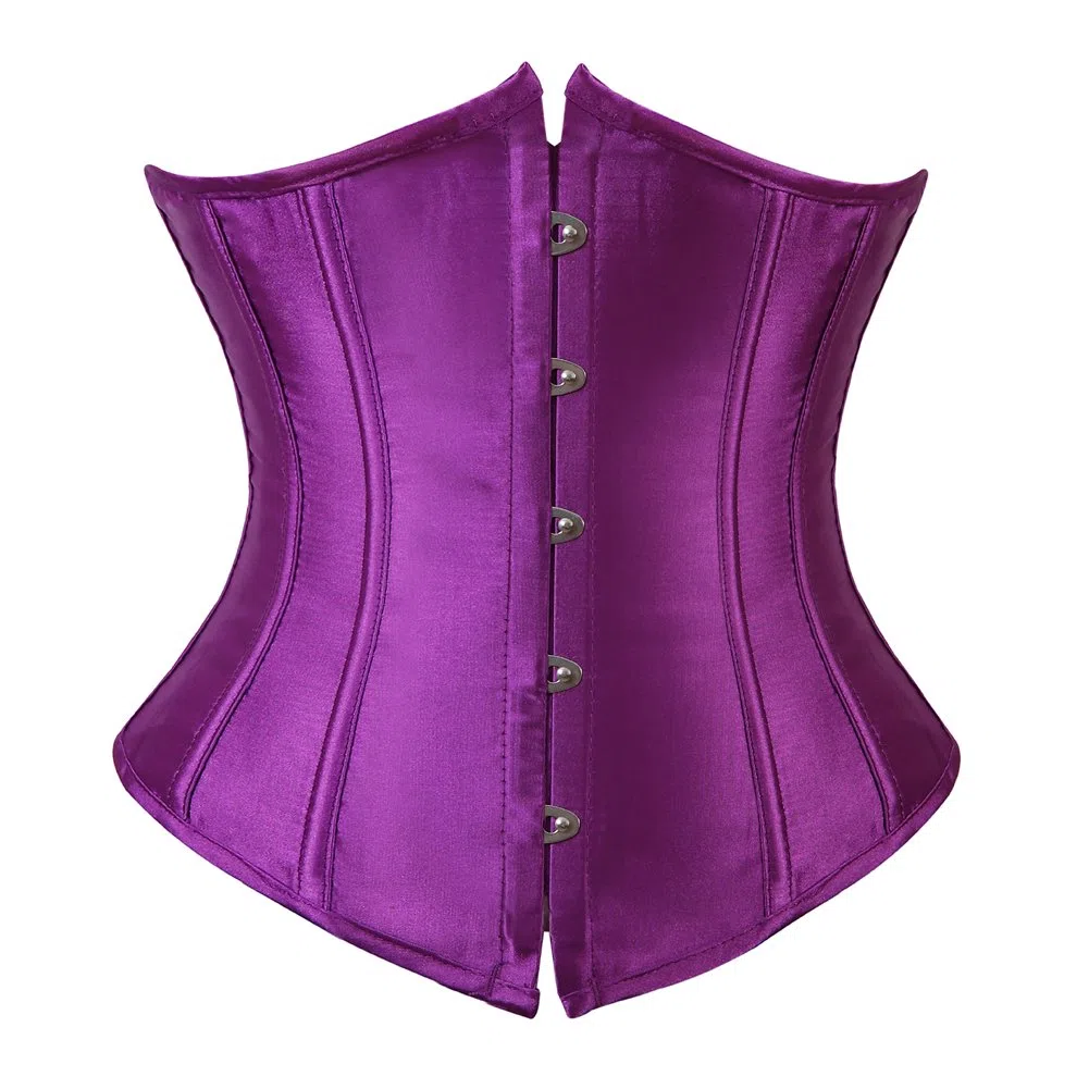 Grebrafan Satén Corset Bajo Pecho Clasico Corsé Underbust Gótico Talla Grande