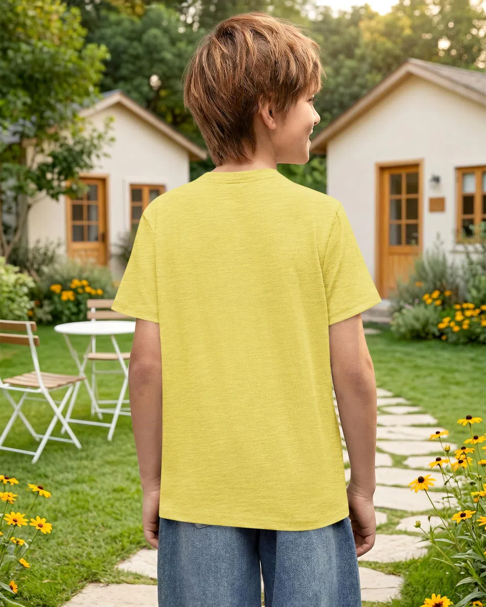 Camiseta de verano de algodón para niños, cuello redondo, botones sólidos, manga corta, bolsillo, casual, para niños, para uso diario