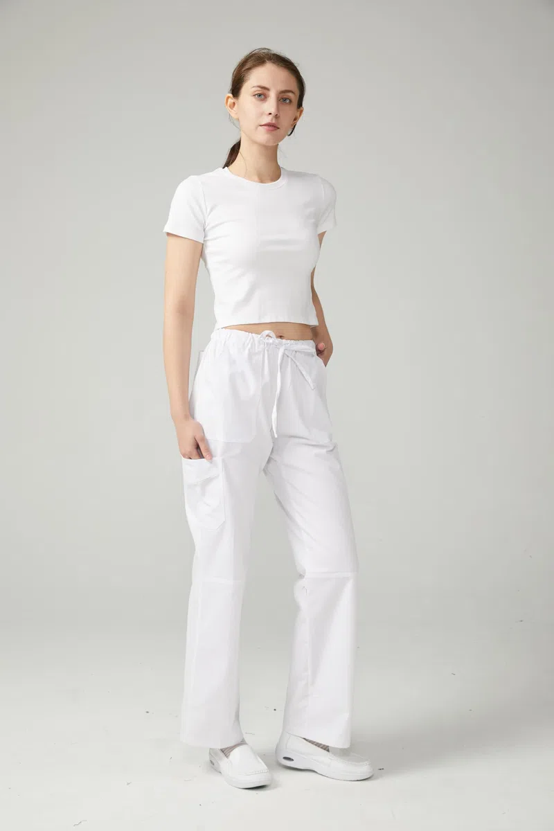 Victory KAIXUAN – PANTALÓN Sanitaria DE Cintura ELÁSTICA con CORDÓN Y MULTIBOLSILLO – Uniforme SEÑORA MÉDICA Enfermera Dentista ESTÉTICA Limpieza HOSTELERÍA – Serie Q8114