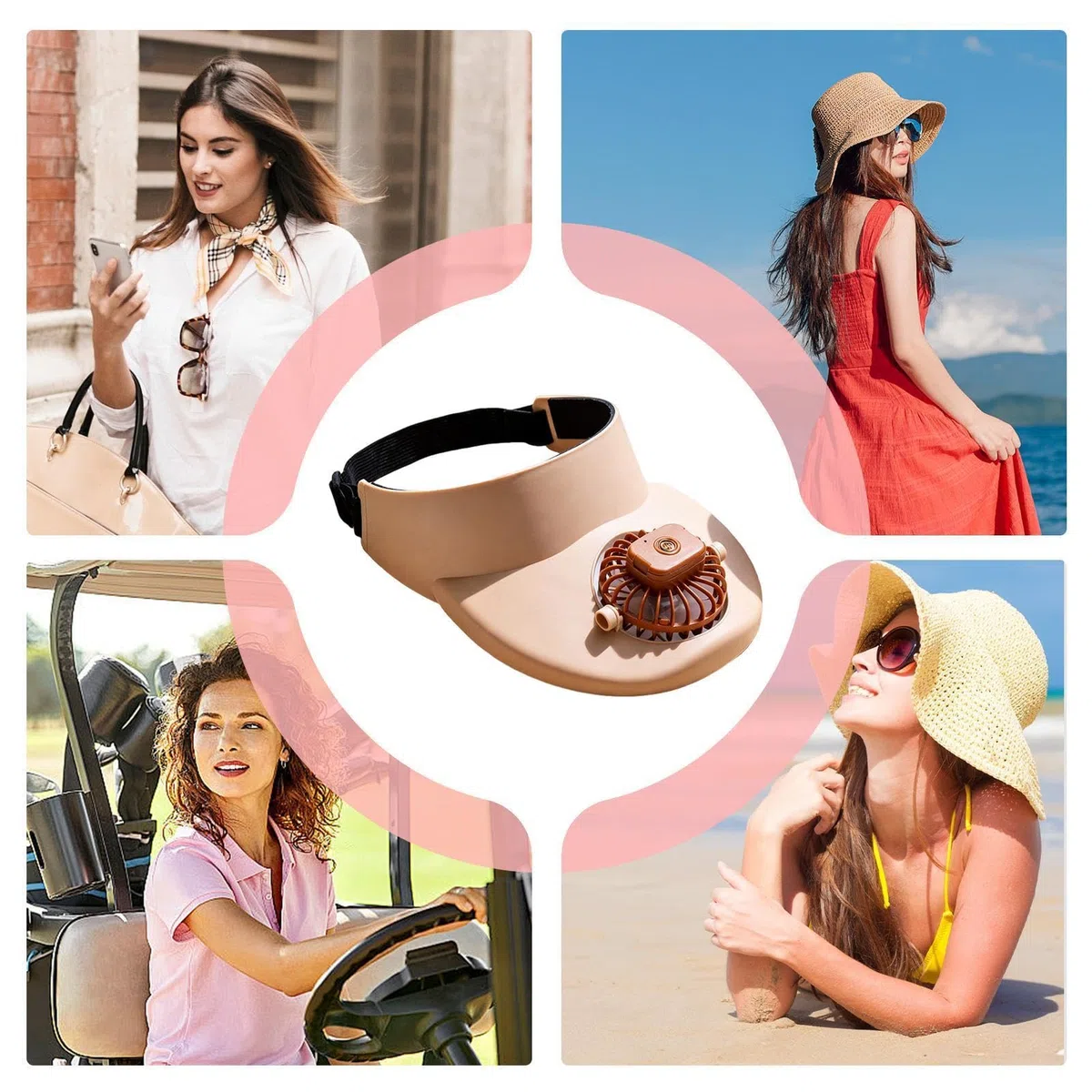 Gorra con Ventilador | Visera Ajustable Recargable y Transpirable - Sombrero Solar de Viaje | para Verano, Camping, jardín, Senderismo, Viaje, Playa, Deportes, Golf, navegación