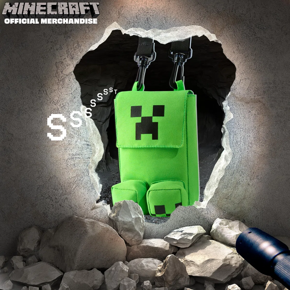 Minecraft Bolso Bandolera Niño y Adolescente con Correa Ajustable, Creeper Bolsos Movil Viajes, Deporte, Gamer Regalos