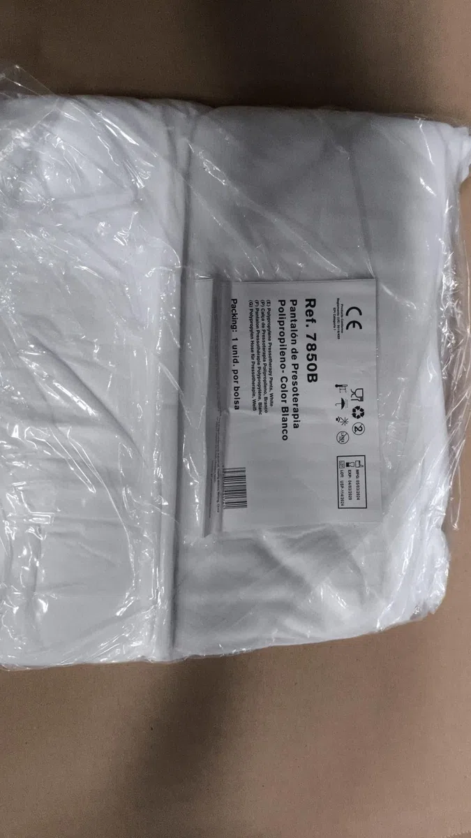 Xara - Pantalón de Presoterapia en TNT 30 g Desechable - Talla XL 115x65 cm con Calza Integrada – Hipoalergénico y Transpirable - 100% Reciclable - Color Blanco