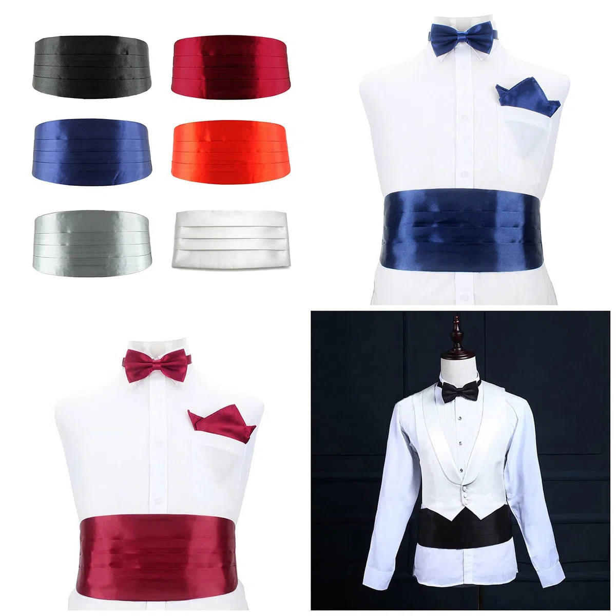 Cummerbund ajustable para hombres, adecuado para bodas, reuniones de negocios y eventos sofisticados, eleva tu atuendo formal, color rojo
