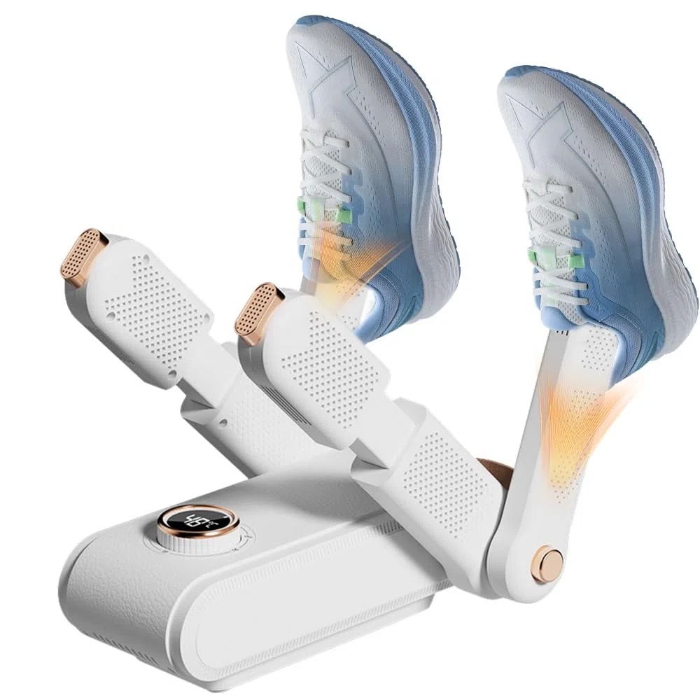 Secador de Zapatos Eléctrico, Temporizador Inteligente, Plegable para 2 Pares, Botas y Calcetines