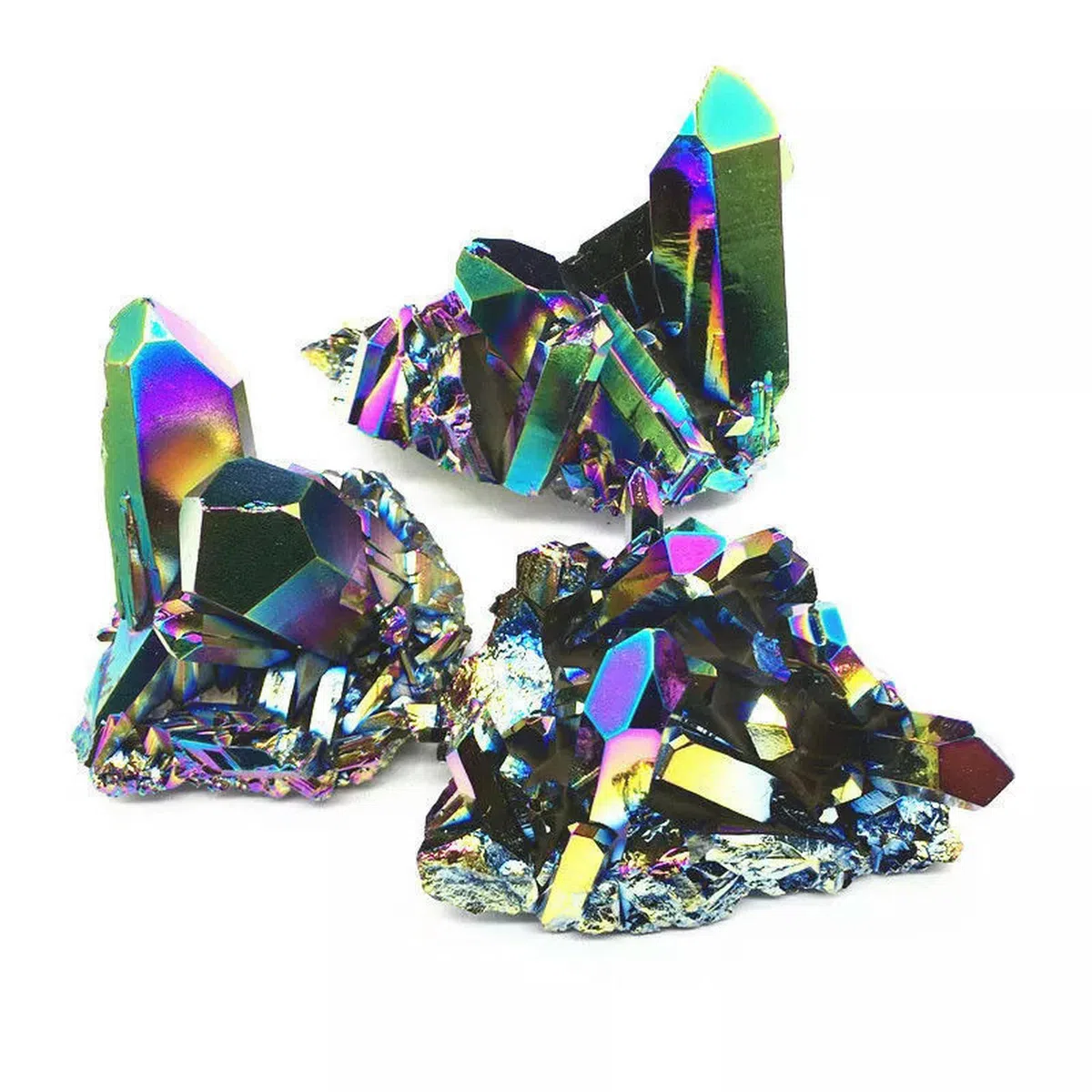 Mineral de Cuarzo de bismuto y Titanio con Aura arcoíris Natural de 30 g