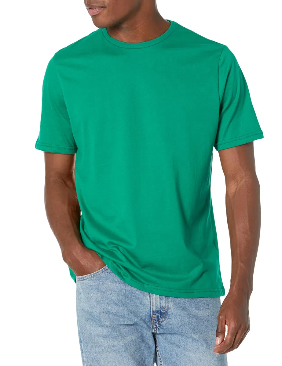 Amazon Essentials Hombre Camiseta de Cuello Redondo de Algodón Manga Corta Corte Clásico
