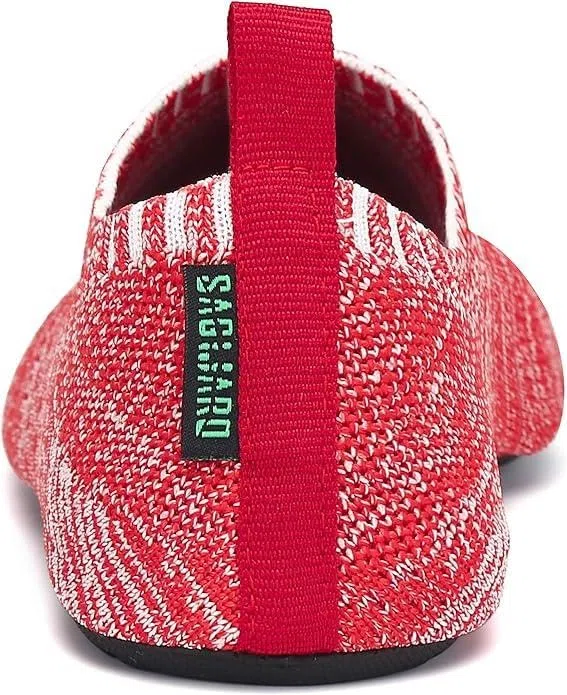 SAGUARO Niños Zapatillas de Estar por Casa Niña Pantuflas Bebé Slipper Niño Zapatos de Interior Infantiles Antideslizantes Ligeras Tejido Volante Rojo 18/19 EU