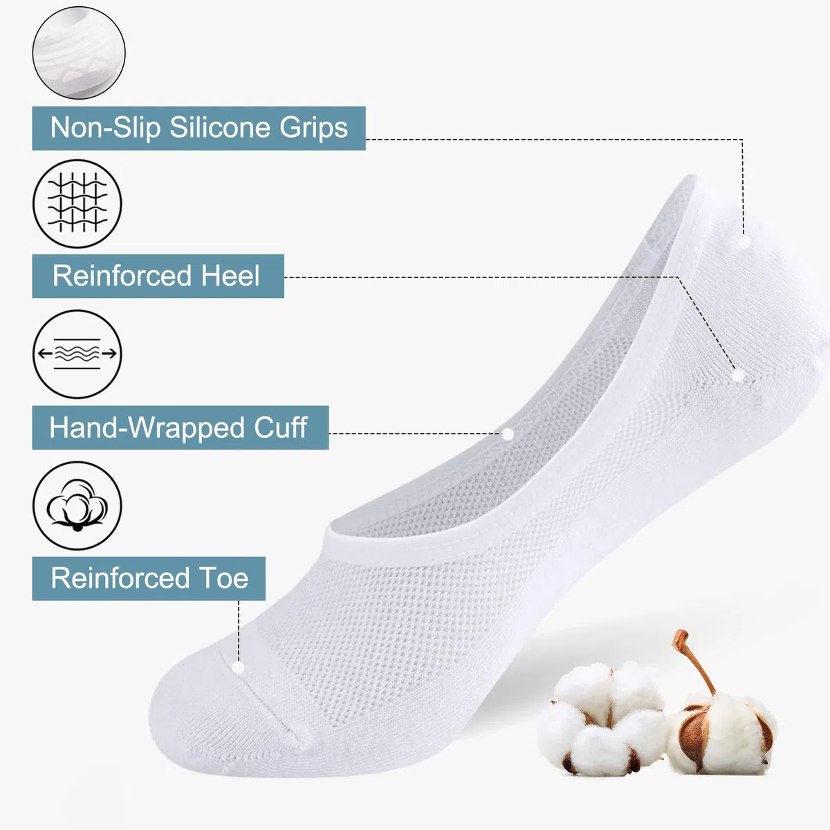 Calcetines invisibles para hombre, 6-8, 9-12, de corte bajo, antideslizantes, con forro oculto, 6 pares