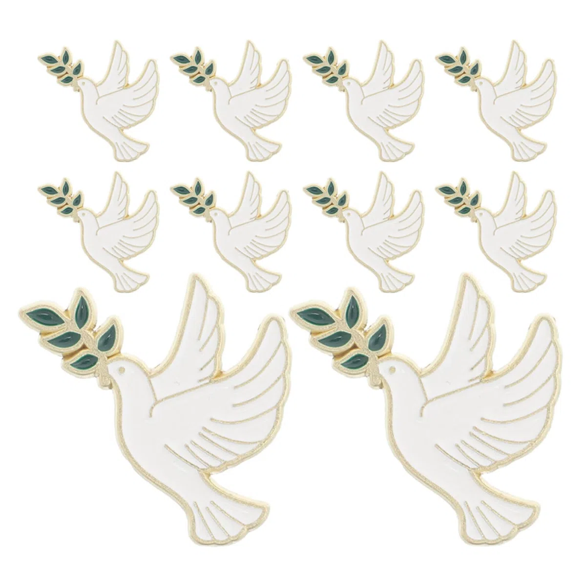 ORFOFE Pin de Paloma Paz con Rama de Olivo Esmaltado, 12 Piezas, Accesorio Ligero para Ropa y Trajes, Símbolo de Paz para Mujer y Hombre, Adorno Decorativo para Fiestas y Uso