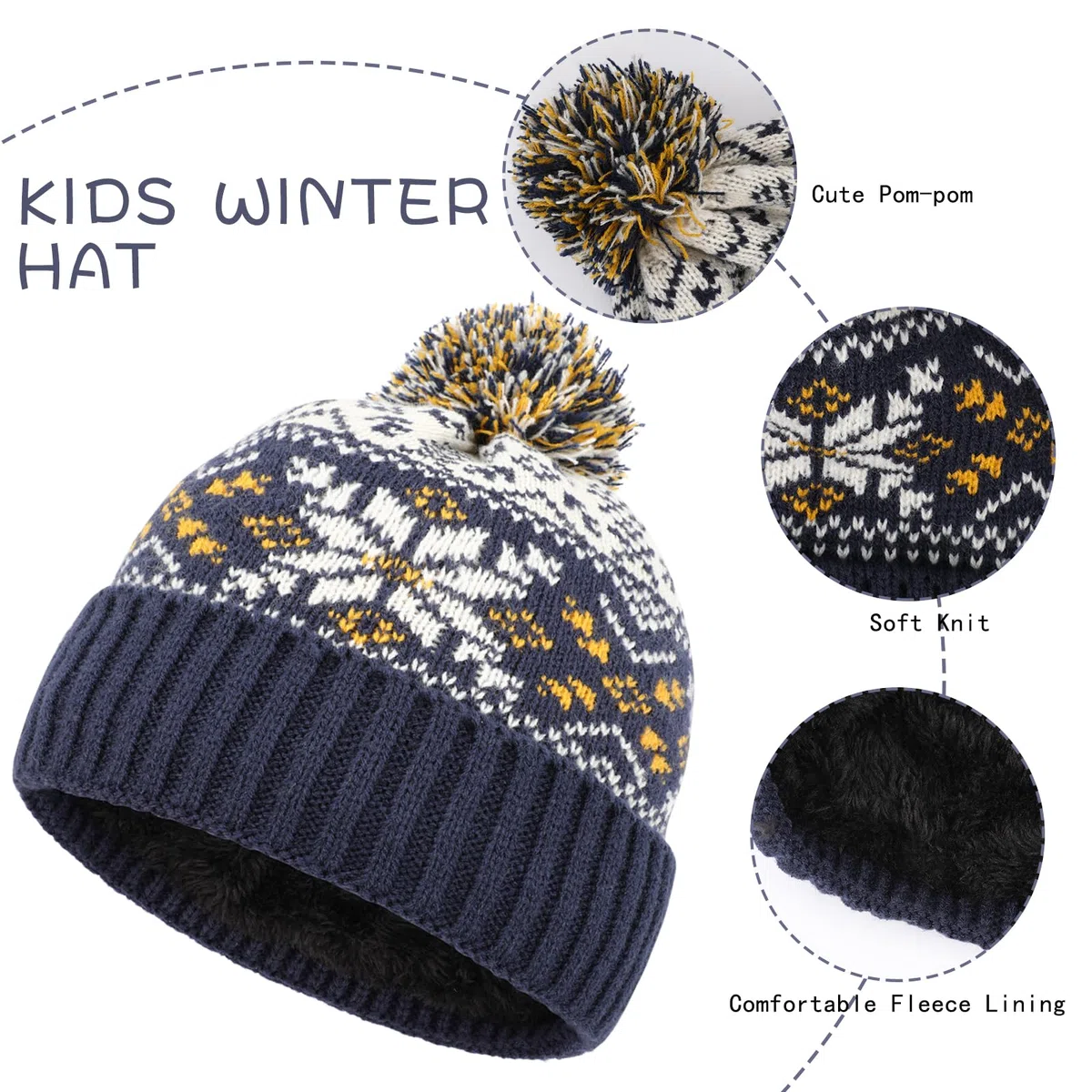 Conjunto de Guantes de Redecilla de Gorros de Invierno para Niños, Gorros de Punto Térmicos Suaves 3 en 1 Gruesos, Calentadores de Cuello Guantes Mágicos, Conjuntos de Accesorios para Niños y Niñas