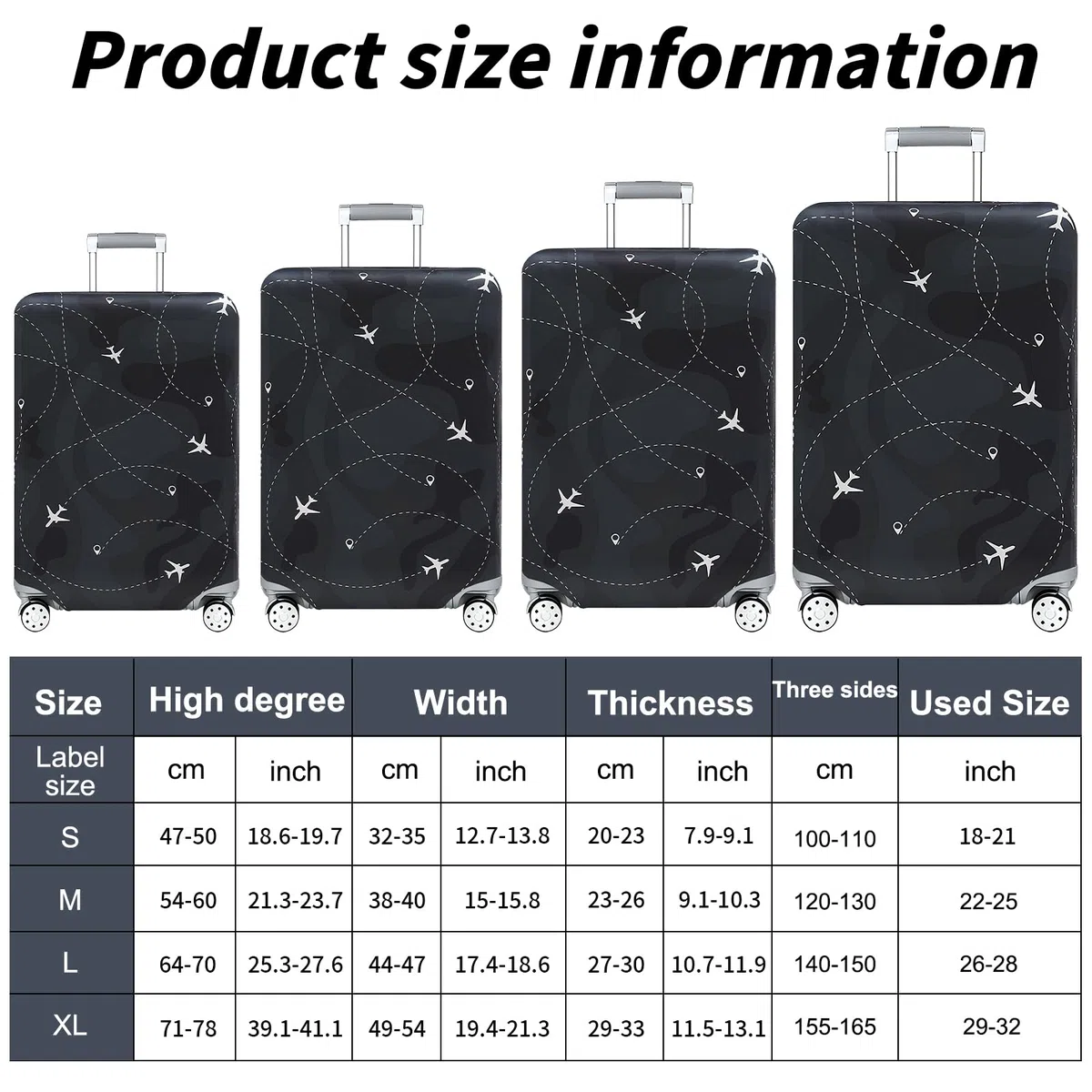 18-32 Pulgadas Cubierta de Equipaje con Etiqueta para Equipaje, Funda para Maletas Elástico, Funda Protectora de Maleta Lavable, Funda de Maletas para Viaje (XL, 29-32 Pulgadas)