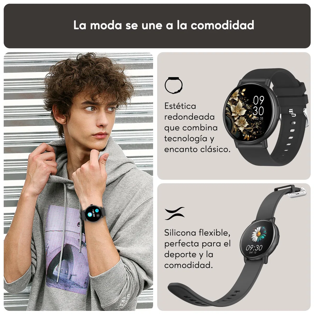 Reloj Inteligente Mujer Hombre, 1.38'' Smartwatch con Llamadas Bluetooth, 120+ Modo Deportivos Pulsera Actividad con Pulsómetro/Monitor de Sueño, Impermeable IP68 Smart Watch para Android/iOS