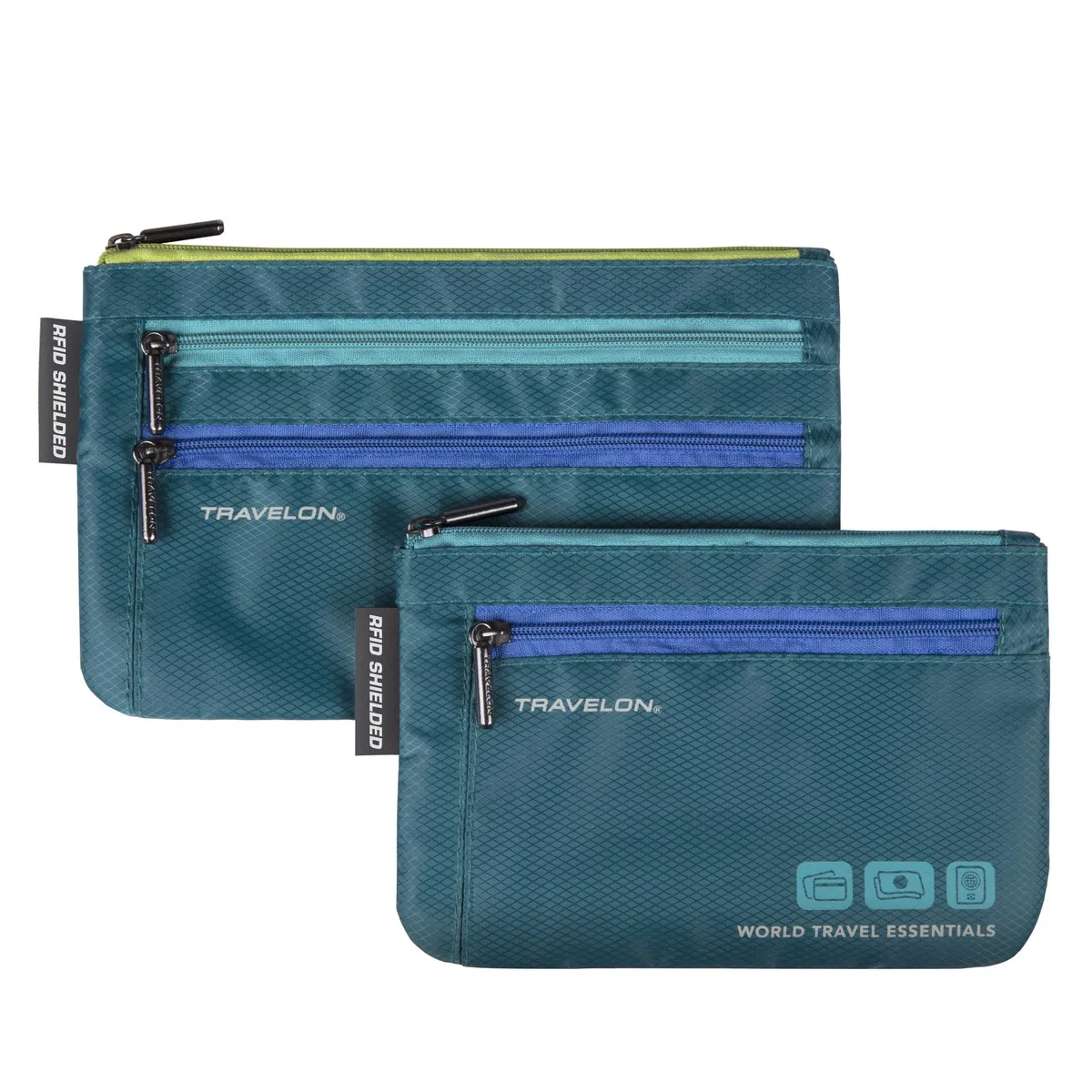 Travelon World Travel Essentials - Juego de 2 Carteras para Monedas y pasaportes