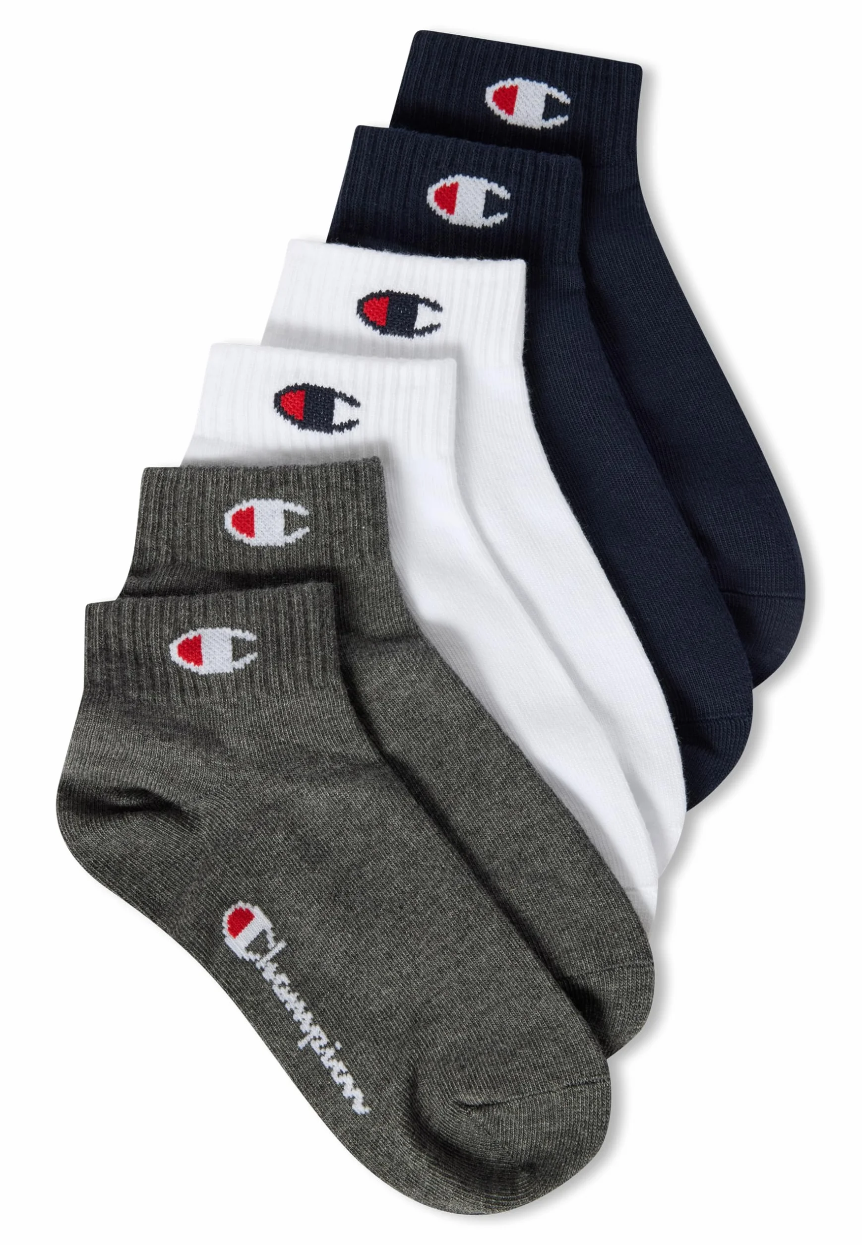 Champion Core Socks Junior 6pp Quarter Calcetines con forro Unisex - Niños y Adolescentes