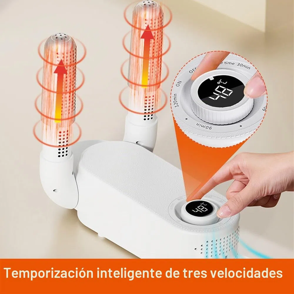 Secador de Zapatos Electrico, Secador de Botas Eléctrico, Secador de Botas con Pantalla Digital, Diseño Plegable, Secador de Zapatos para Zapatos, Botas de Fútbol, Calcetines, Guantes