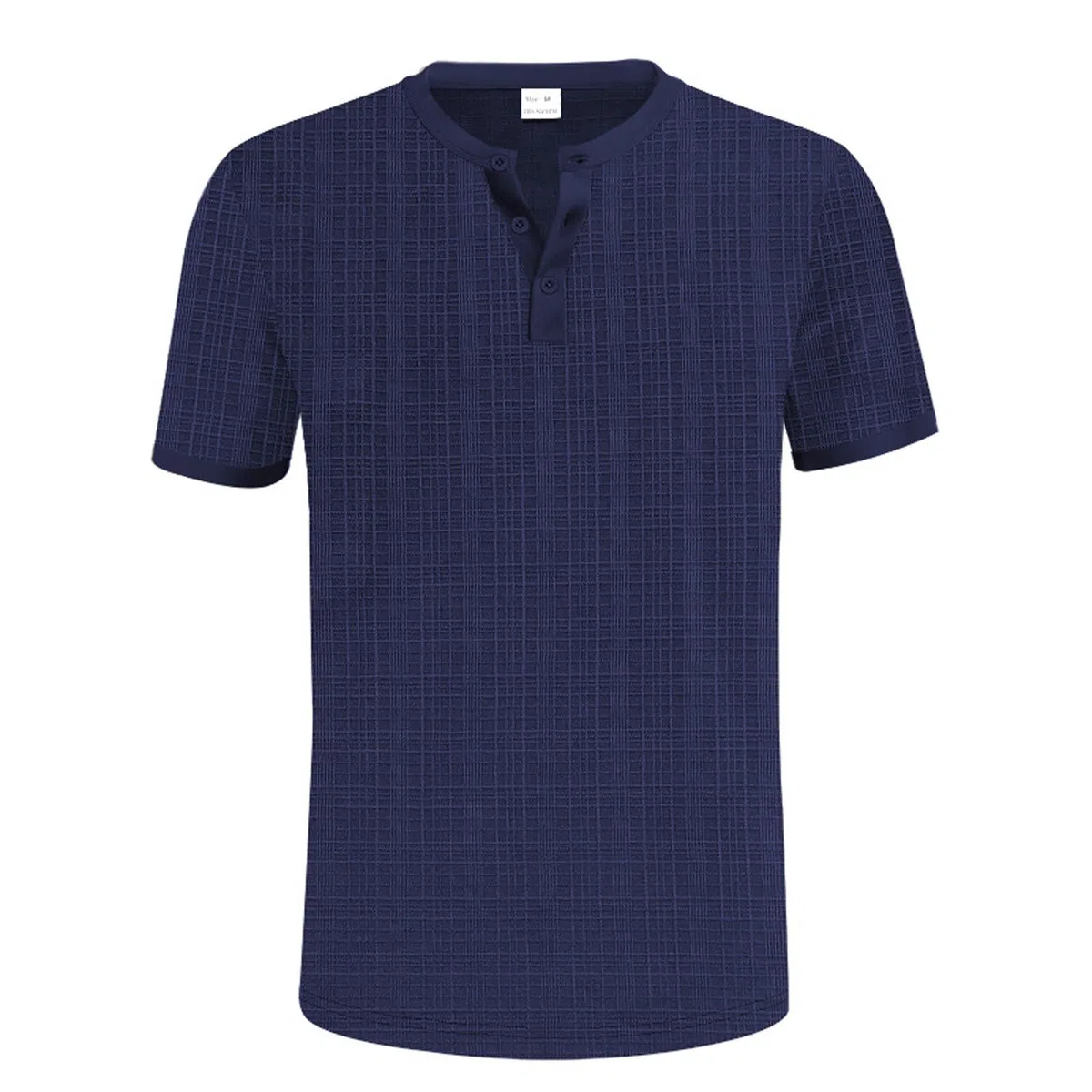 Articulación europea de lino de punto liso para hombre, transpirable, casual, holgado, cómodo, moderno, con botones, cuello abierto, camiseta de manga corta, reloj unisex