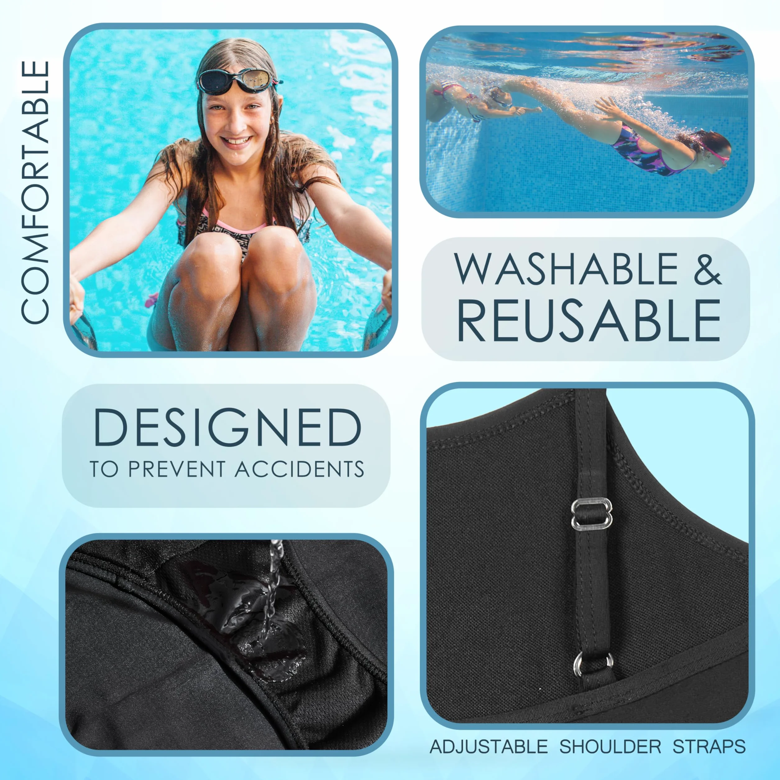 CityComfort Bañador Menstrual Niña y Adolescentes para Traje de Baño Tirantes Ajustables Protección Absorbente UPF 50+