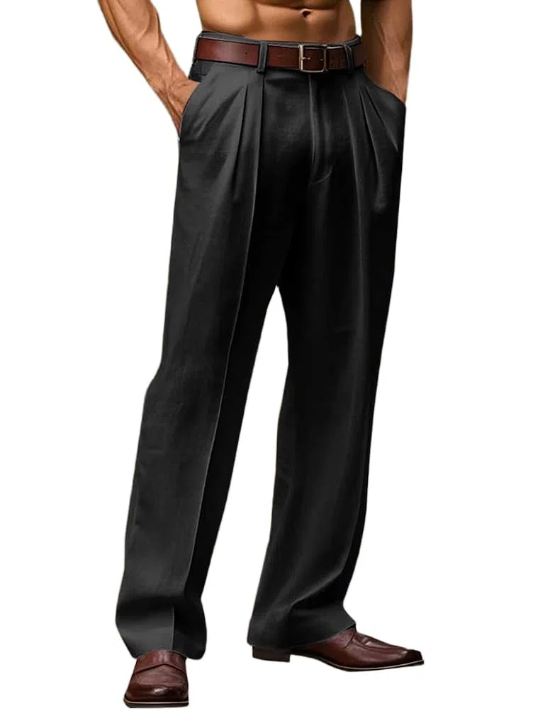 Pantalone de Lino Chino Hombre Casuales Pantalón Anchos Ligeros Elasticos Verano Pantalóns Largo Sueltos Pantalones de Trabajo Vaqueros