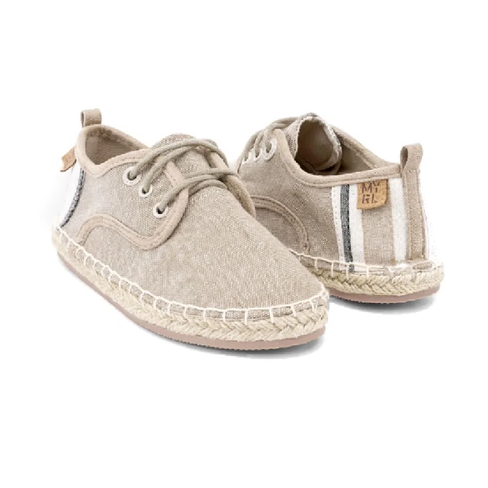 Mayoral - Alpargata Cordones niño Lino Beige - 682 para: Niños