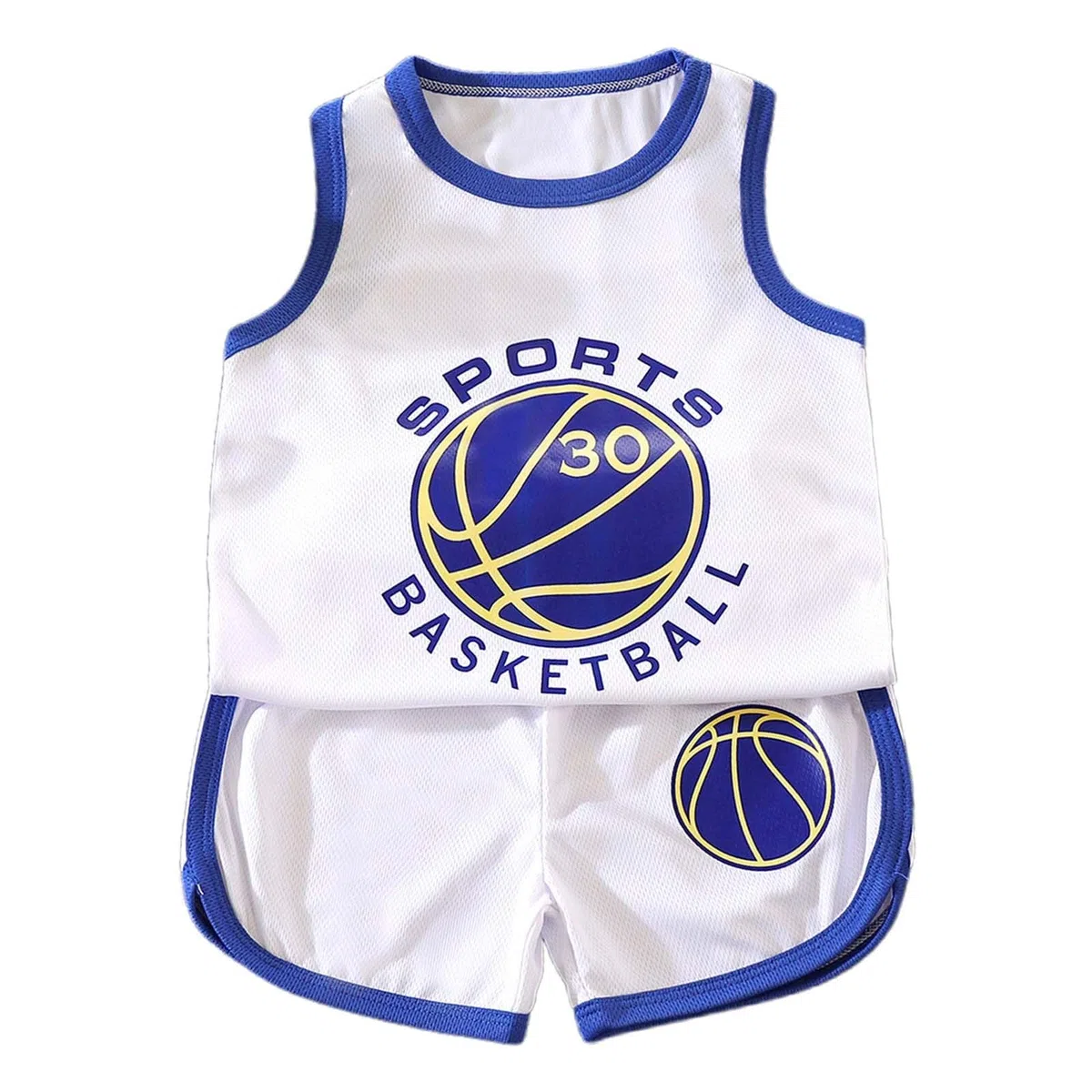 Generisch Conjunto de baloncesto de verano para niños y niñas, chaleco de malla y pantalones cortos, ropa deportiva ligera para niños
