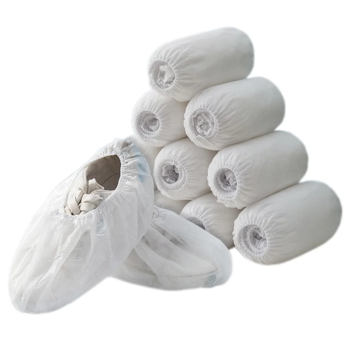 100 Piezas 50 pares Desechables Cubiertas de Botas Blanco Buen Ajuste y sin Frustraciones Desechables,impermeable a prueba de polvo fundas de zapatos para pisos, Transpirables y Ajustables