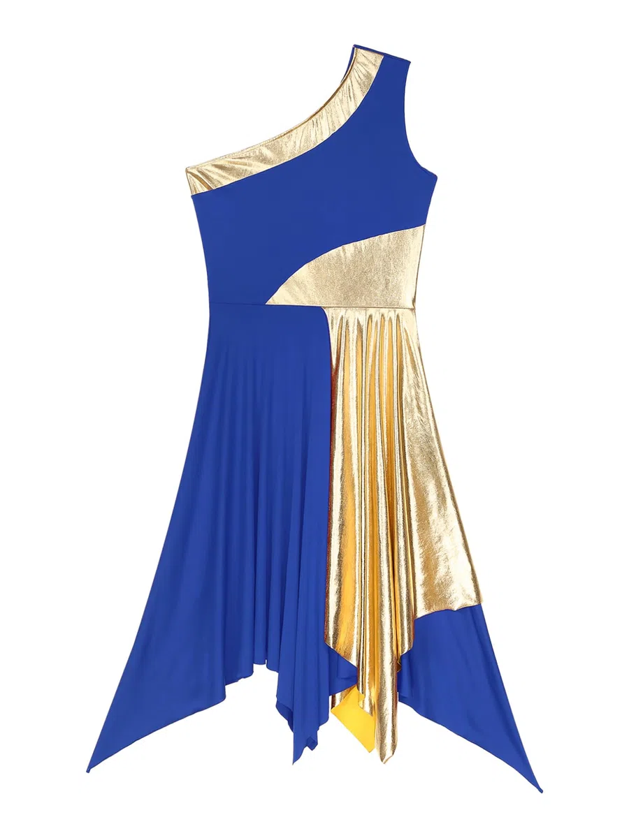 ranrann Vestido de Danza Ballet para Mujer Irregular Vestido Largo de Baile Lírica Contemporánea Traje Baile de Salón Latino Tango Dancewear