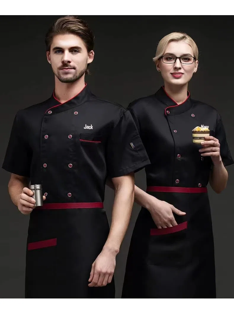 Abrigo de Chef con nombre bordado personalizado, uniforme de trabajo de cocina, restaurante, Hotel, personalizado