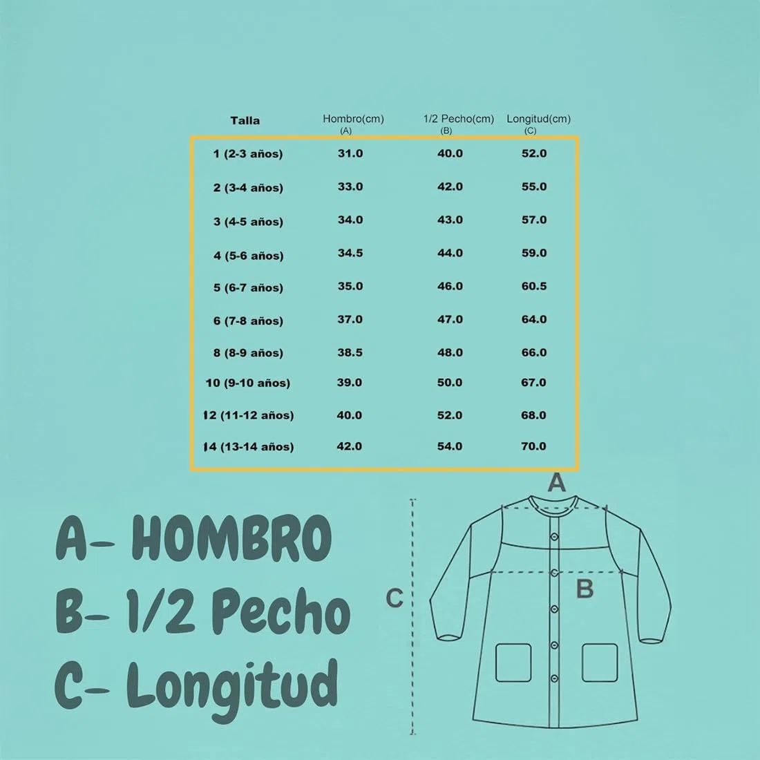 Panda Home Bata Escolar Infantil Multicolor Babi Infantil de Cuadros Bordado de Nombre