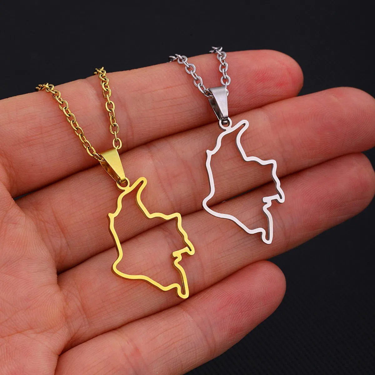 Collar con Colgante De Mapa De Colombia, Colgante Étnico De Moda con Mapas De País De Colombia, Adorno Colgante Hueco con Bandera Nacional, Joyería con Dije Patriótico para Mujeres Y Hombres