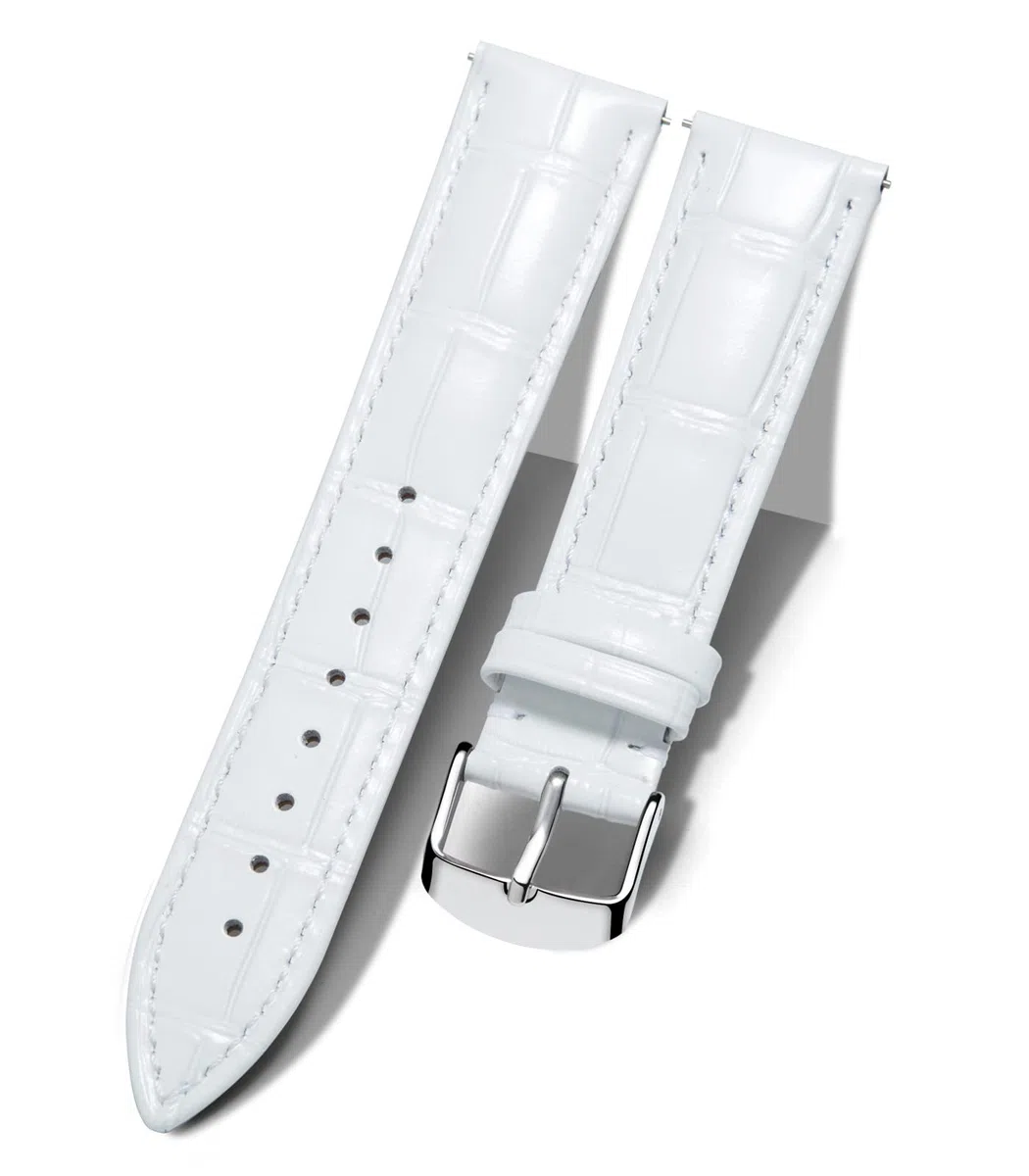 BINLUN Correa de Reloj de Cuero 10MM-24MM Diseño Cocodrilo Aligátor Liberación Rápida Correas de Repuesto para Smartwatch Hombre Mujer