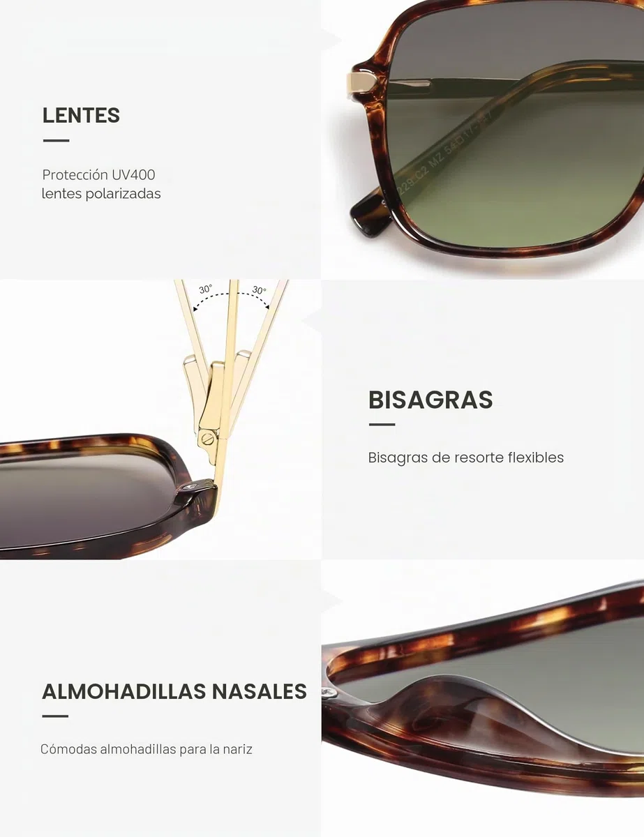 SOJOS Gafas de Sol Retro para Mujeres Hombres, Lentes de Policarbonato, Gafas de Sol Rectangulares de Moda Sombra años 90 SJ2229