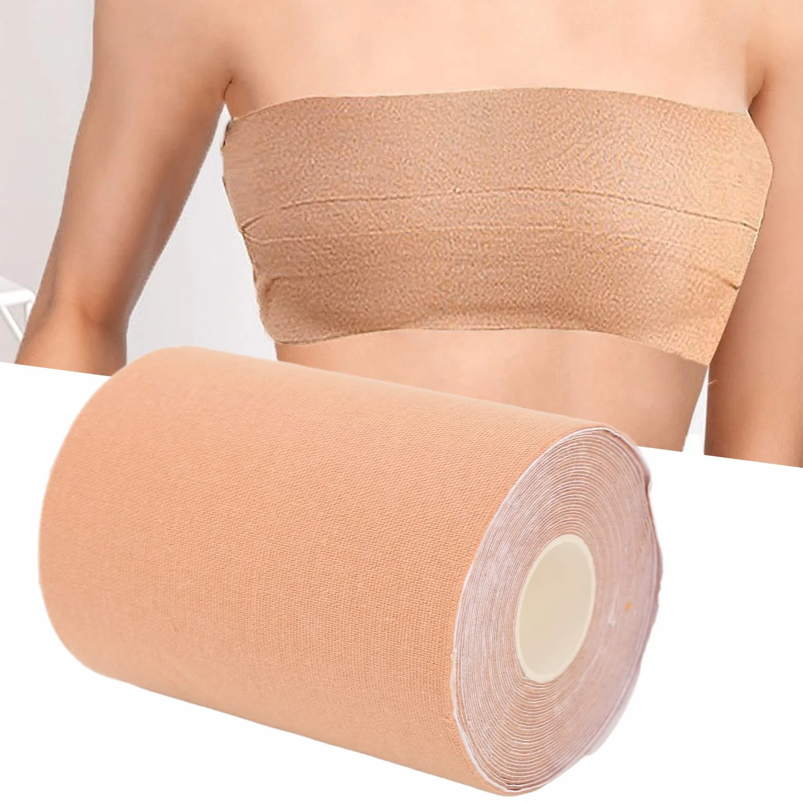Cinta mamaria, Cinta Sujetador Autoadhesivo para Pecho Gran Cinta Corporal Prueba Sudor para Vestido sin Tirantes, Cinta Invisible, Pre Tape Venda Deportiva Underwrap Para Levantamiento De Senos