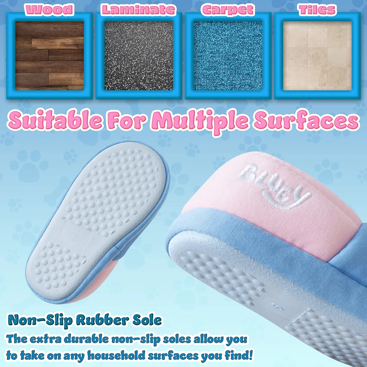 Bluey Zapatillas Casa Niña Antideslizantes, Pantuflas Niña Invierno Suave