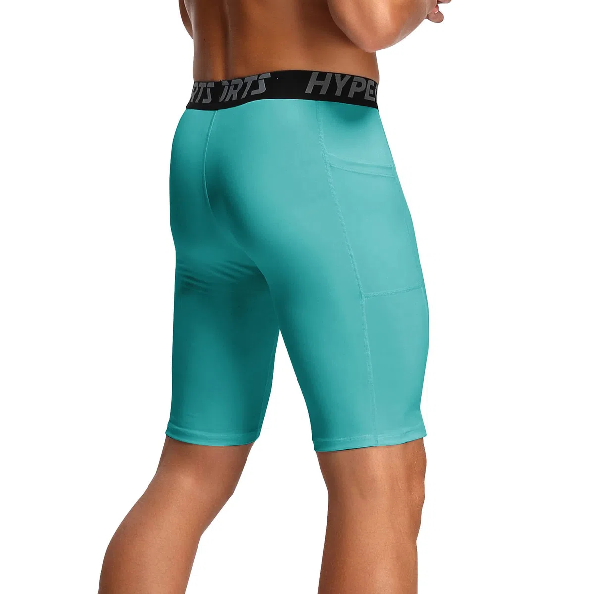 Pantalones Cortos Compresion Hombre con Bolsillo, Mallas Running Cortas Leggings Deporte Pantalones Cortos Entrenamiento Secado Rápido