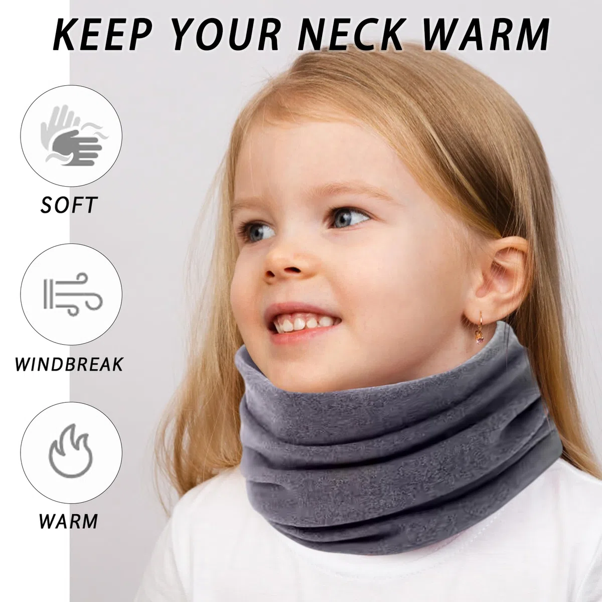 EUPSIIU 4 Piezas Niños Niñas Bufanda Pañuelo Cuello Braga de Cuello, Cubrecuello Deporte Calentador de Cuello Mascarilla Cubrecara Invierno para Running Montar a Caballo