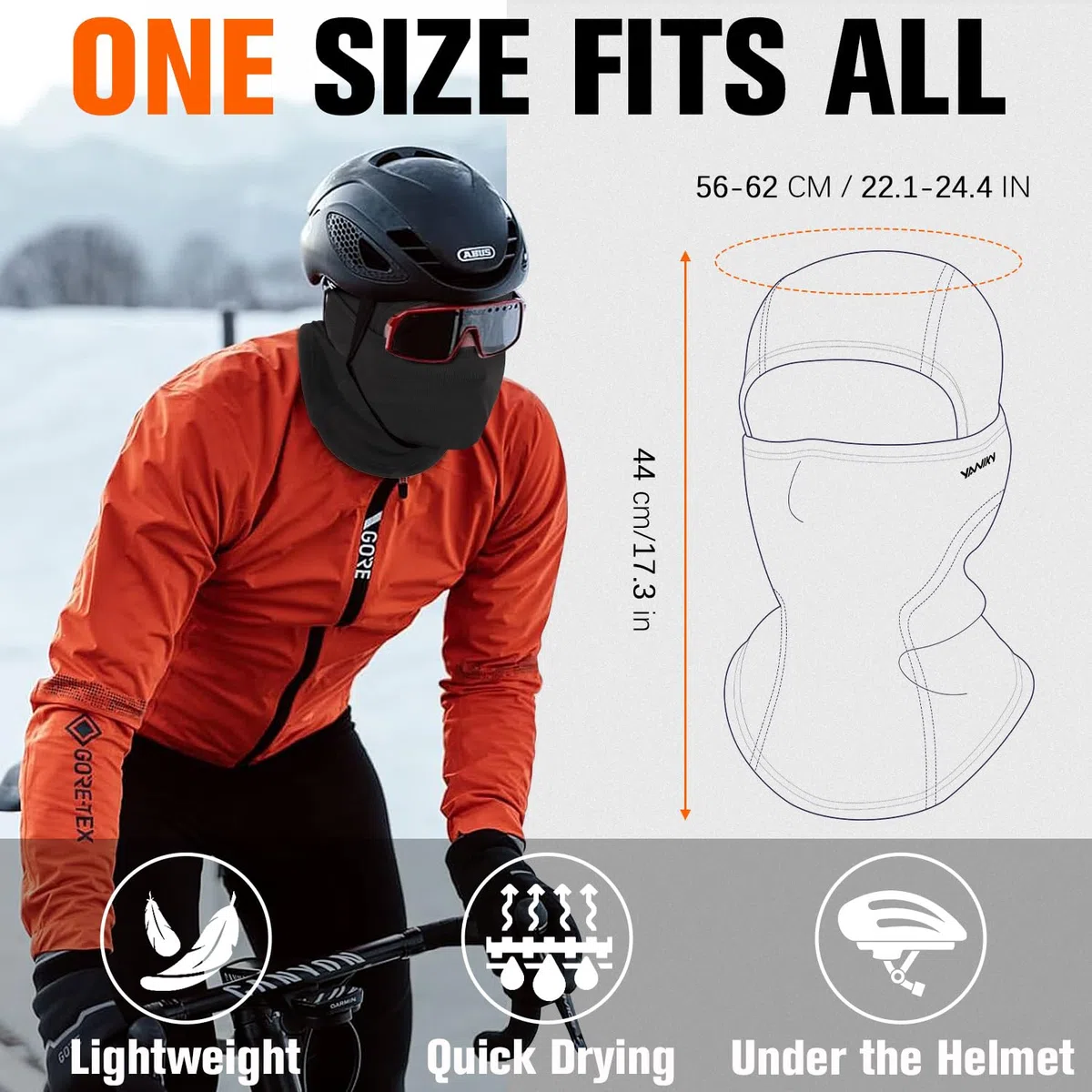 YANIKY Pasamontañas resistente al viento cálida máscara de esquí para bicicleta pasamontañas de invierno para hombre y mujer, máscara facial transpirable para ciclismo, esquí, motocicleta, deportes al
