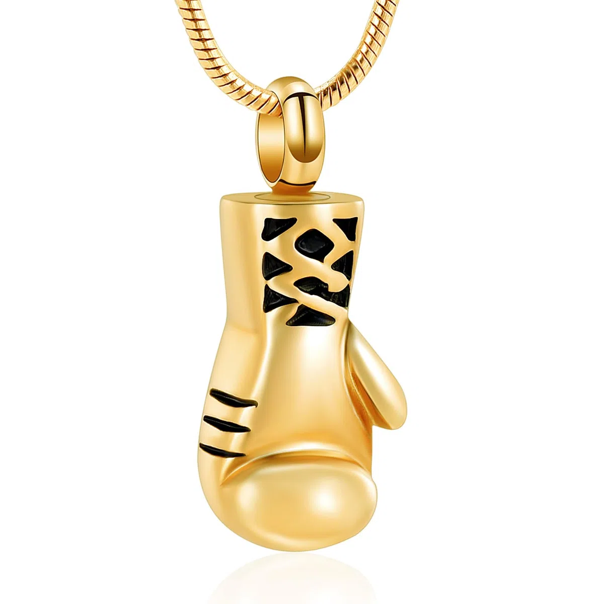 Collar de urna con forma de guante de boxeo, para hombre, mujer, acero inoxidable, joya conmemorativa para colgante para cenizas