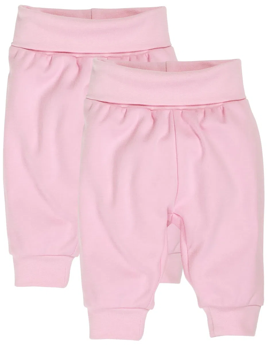 Playshoes Pantalones Deportivos para niñas pequeñas, Color Rosa, 0-3 Meses (Paquete de 2), Rosa, 0-3 Meses