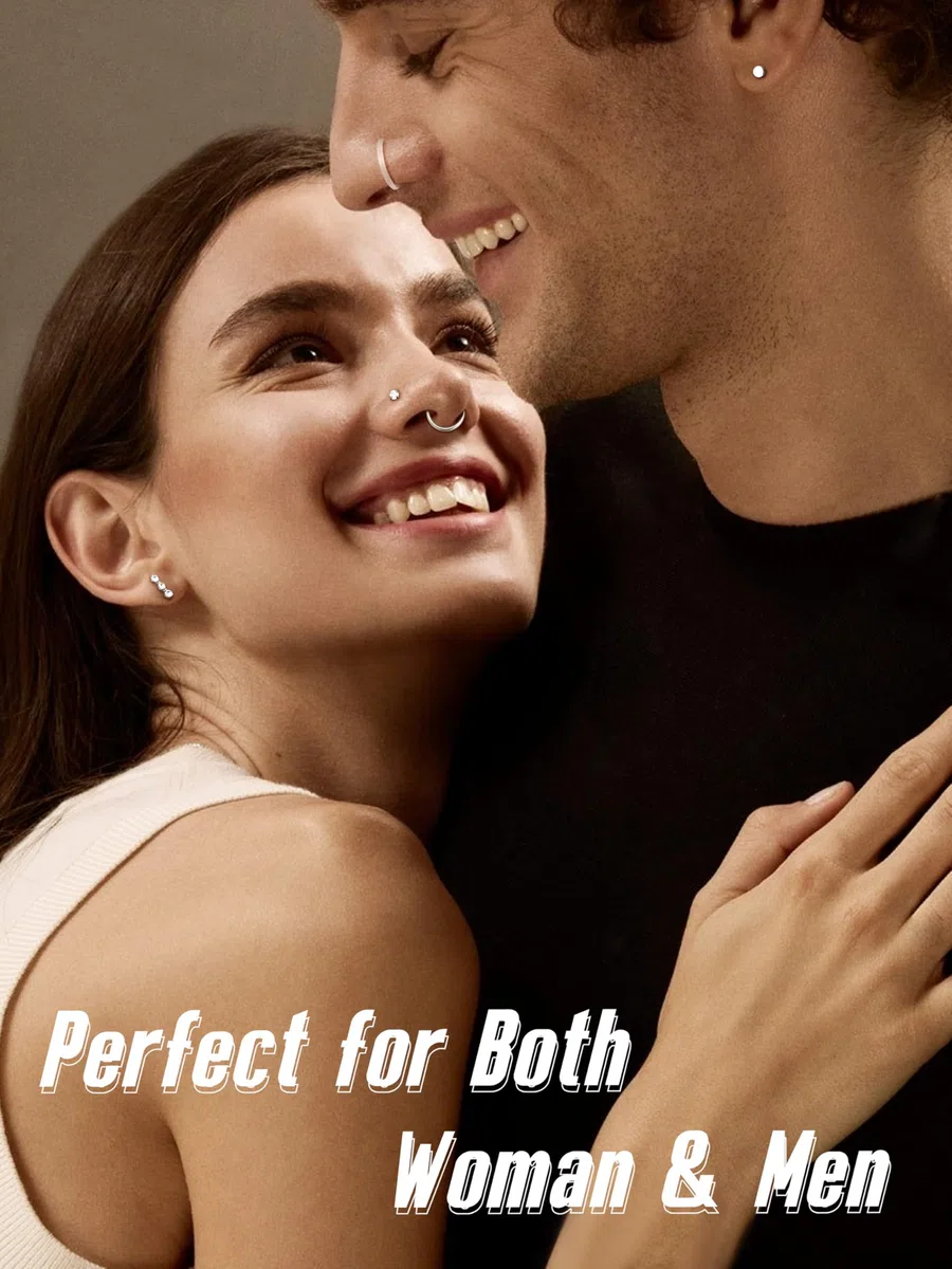 Diamday 32 Piezas Piercing Nariz Mujer Hombre Acero Quirúrgico Hipoalergénico Clavo Nasal Transparente de Acrílico Forma L Recta y Espiral Piercing Nostril Hélice Trago Joyería Corporal 18G 20G