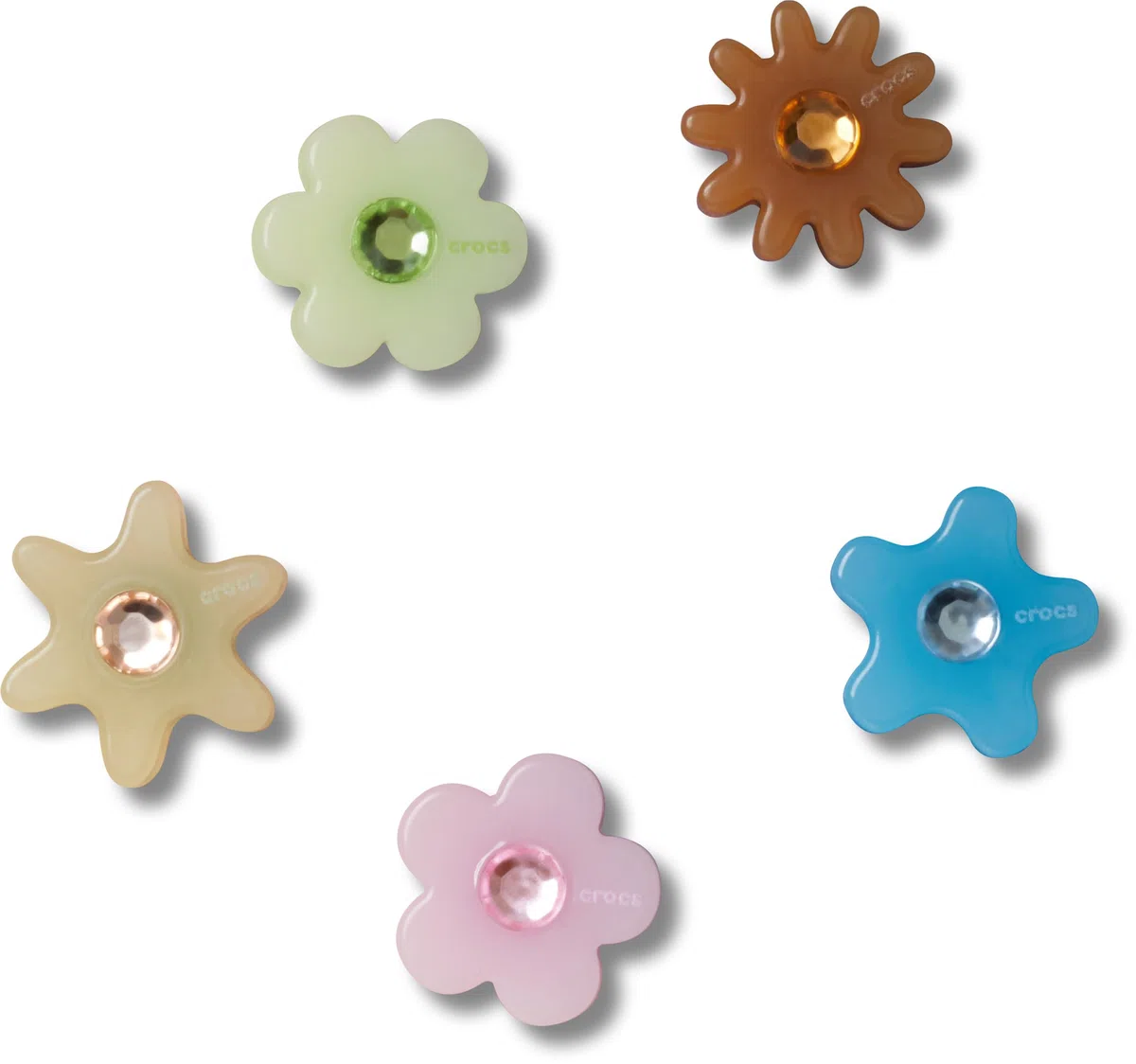 Crocs Jibbitz Charms, flor iluminada, paquete de 5